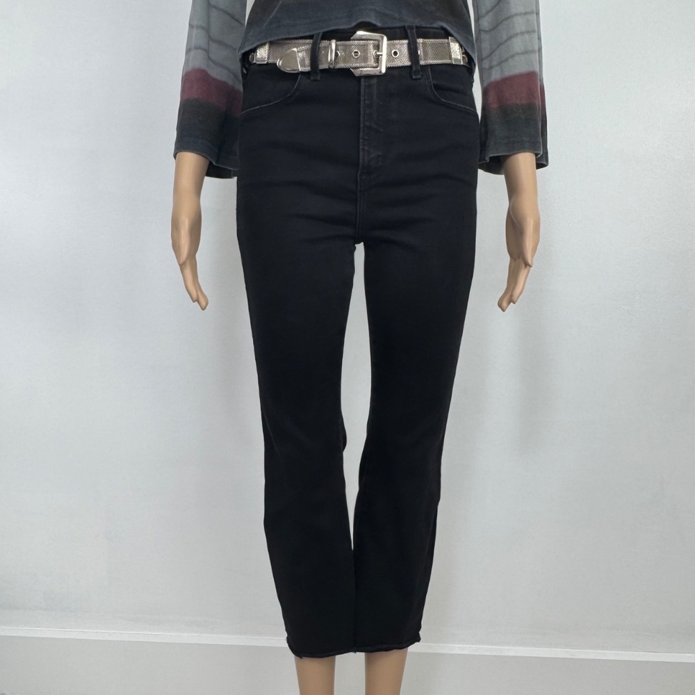 ABERCROMBIE & FITCH Simone High Rise Ankle Flare Faded Black Sz 27 / 4 Short